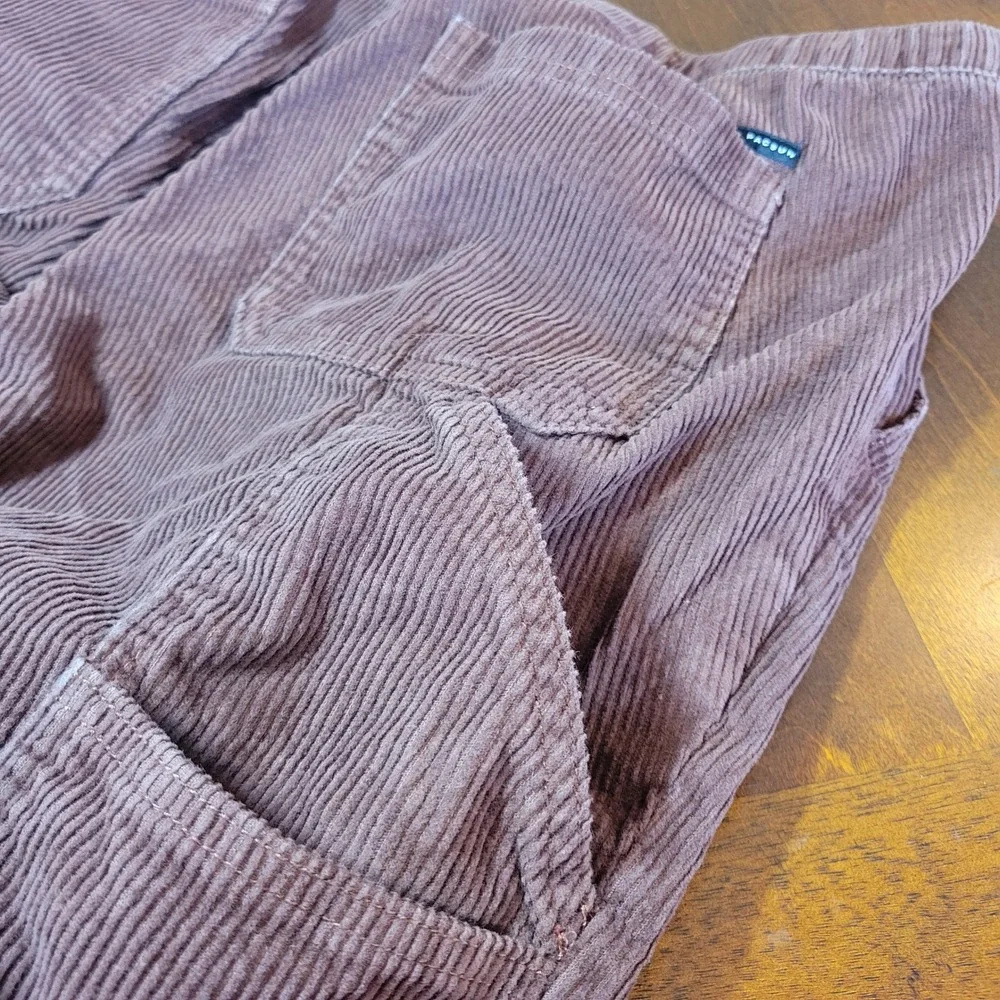 PacSun Mens Brown Corduroy Carpenter Pants Elastic Waist Drawstring Straight Leg